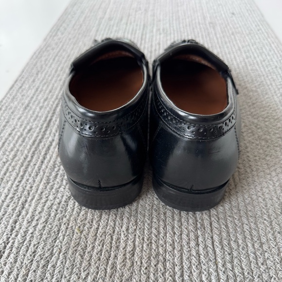 BASS Grammer Black Leather Tassel Fringe Loafers Size Men’s 7.5 - Picture 3 of 11